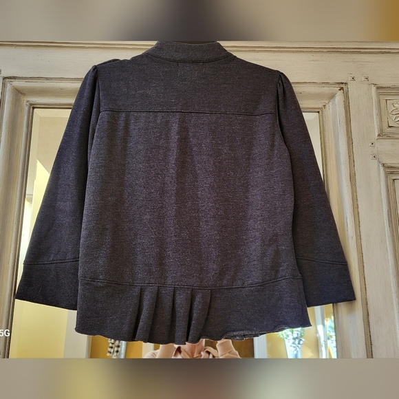 Cynthia Rowley Gray Ruffled Military Style  Blazer Sz.M - Picture 6 of 13